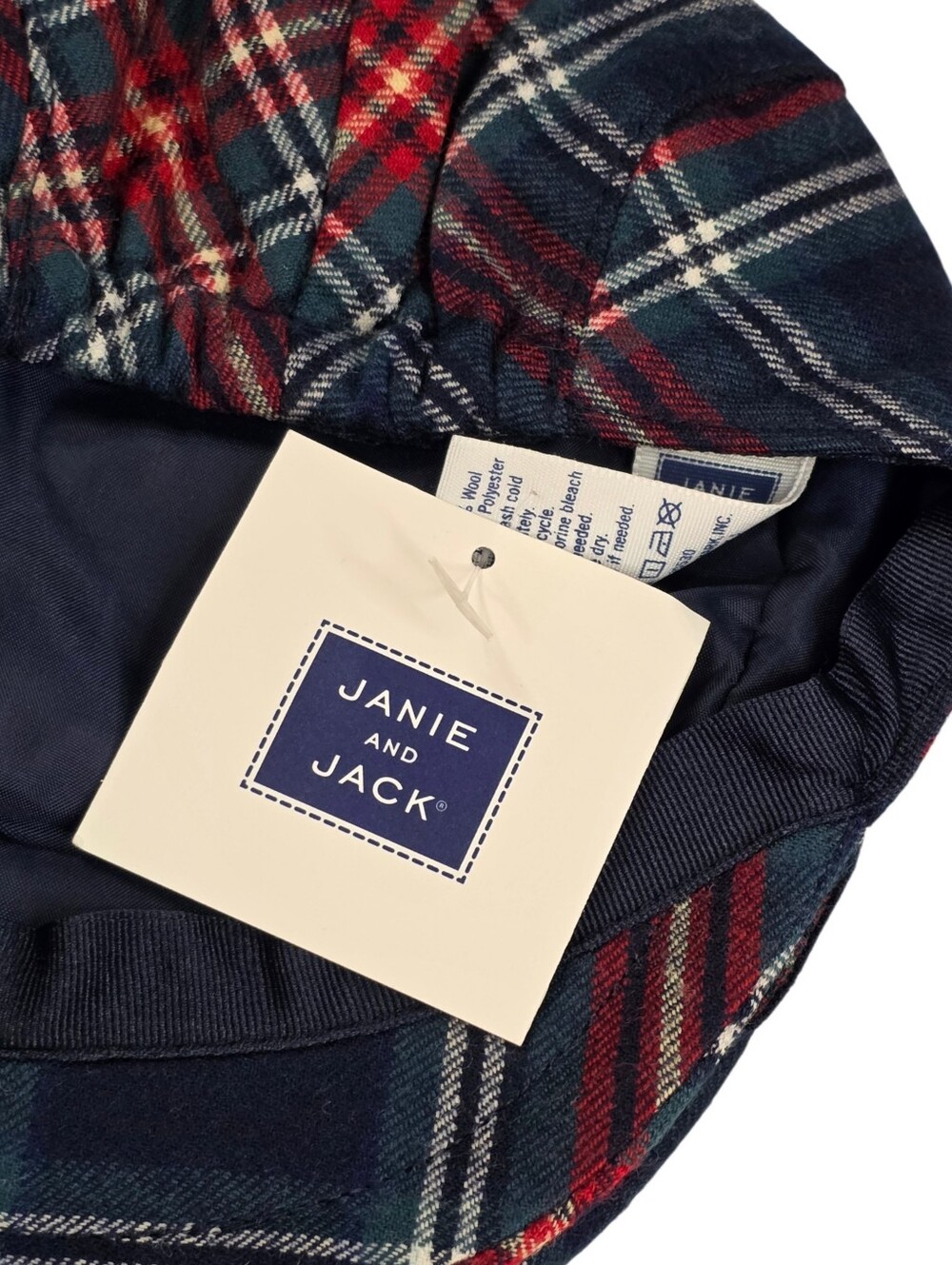 Janie and Jack Wool Tartan Plaid Newsboy Cap Hat NWT Baby 0-6 Months Holiday - Picture 6 of 9
